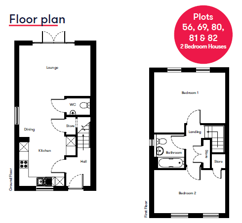 Plot 69 Bridgwater Floor Plan 2 Bedroom Home