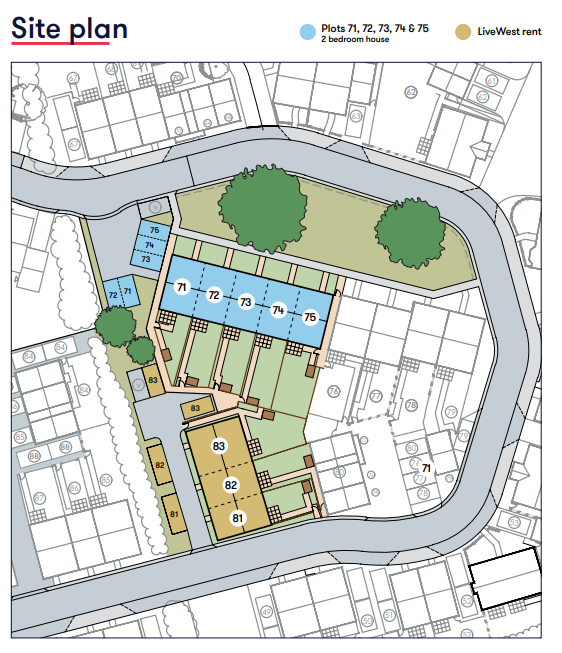 Site Map Ladywell Meadows Chulmleigh