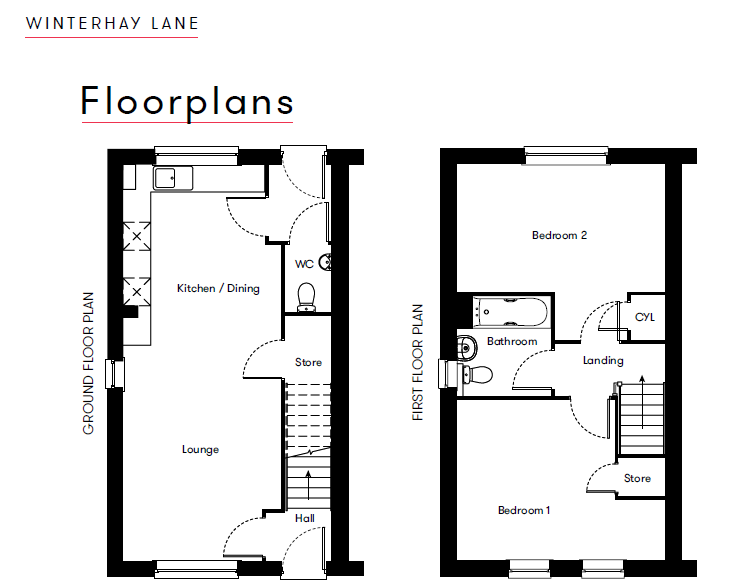 Plot 69 Floor Plan Winterhay Lane 2 Bed End Terrace