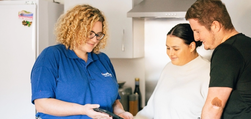 LiveWest employe with customers