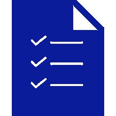 The image shows a blue folder icon on a white background.