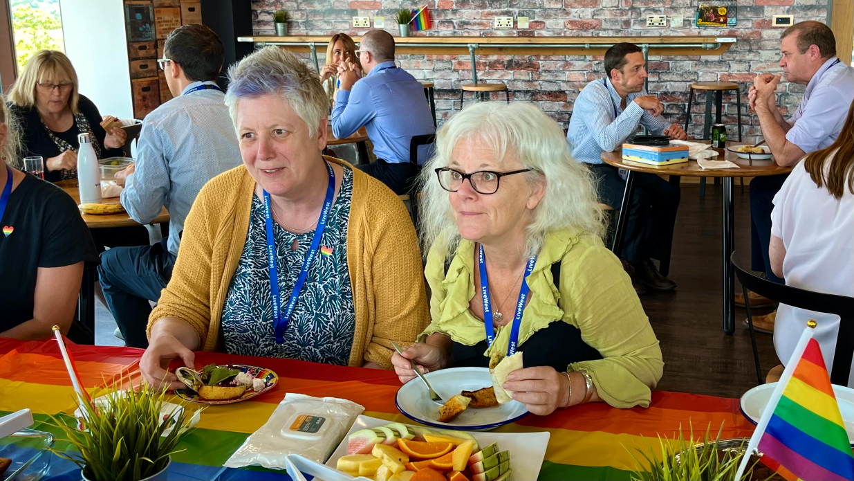 Colleagues Ali and Mai at the Pride Tea Party