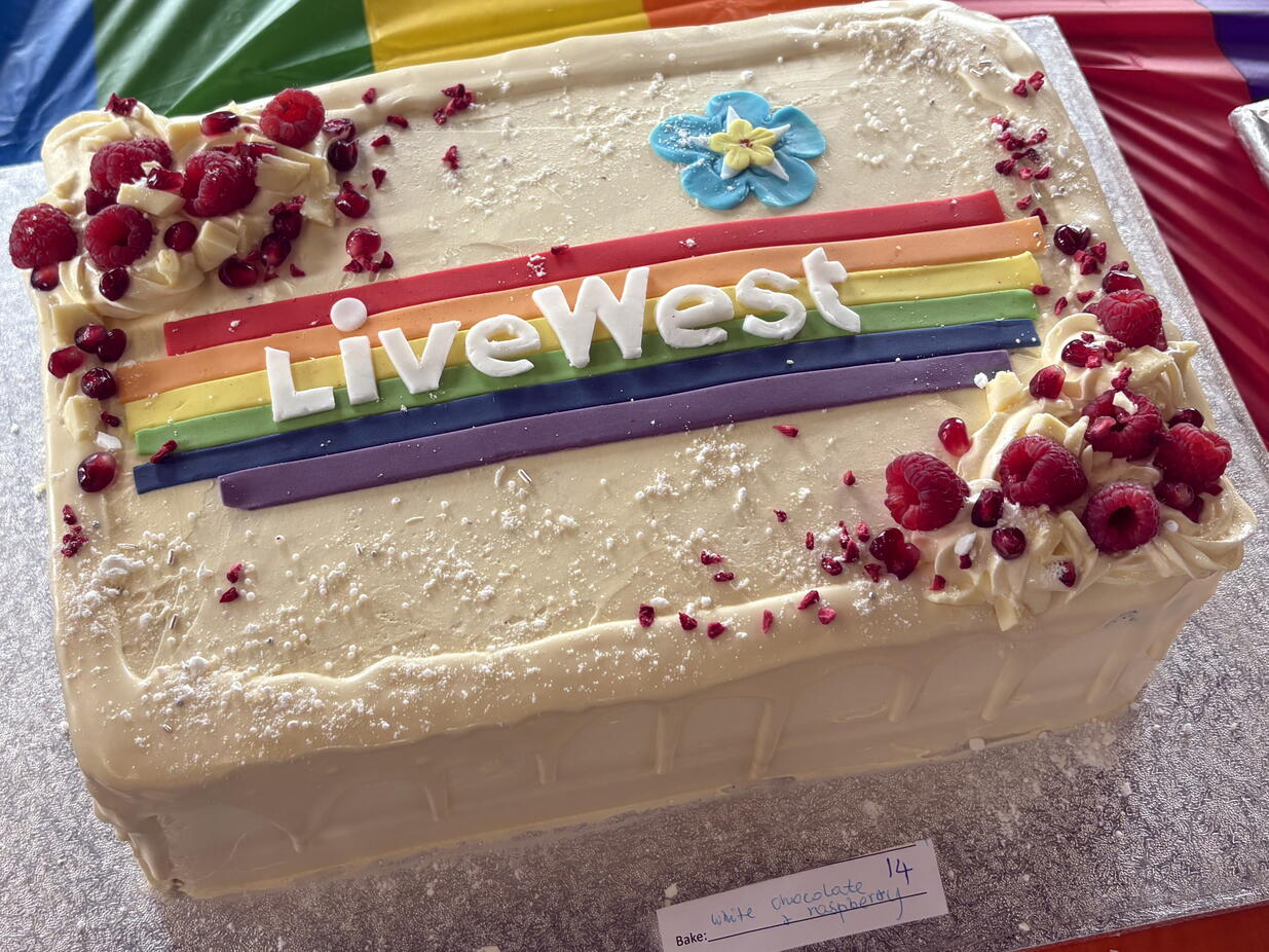 A cake, baked by a LiveWest colleague, which entered our baking competition.