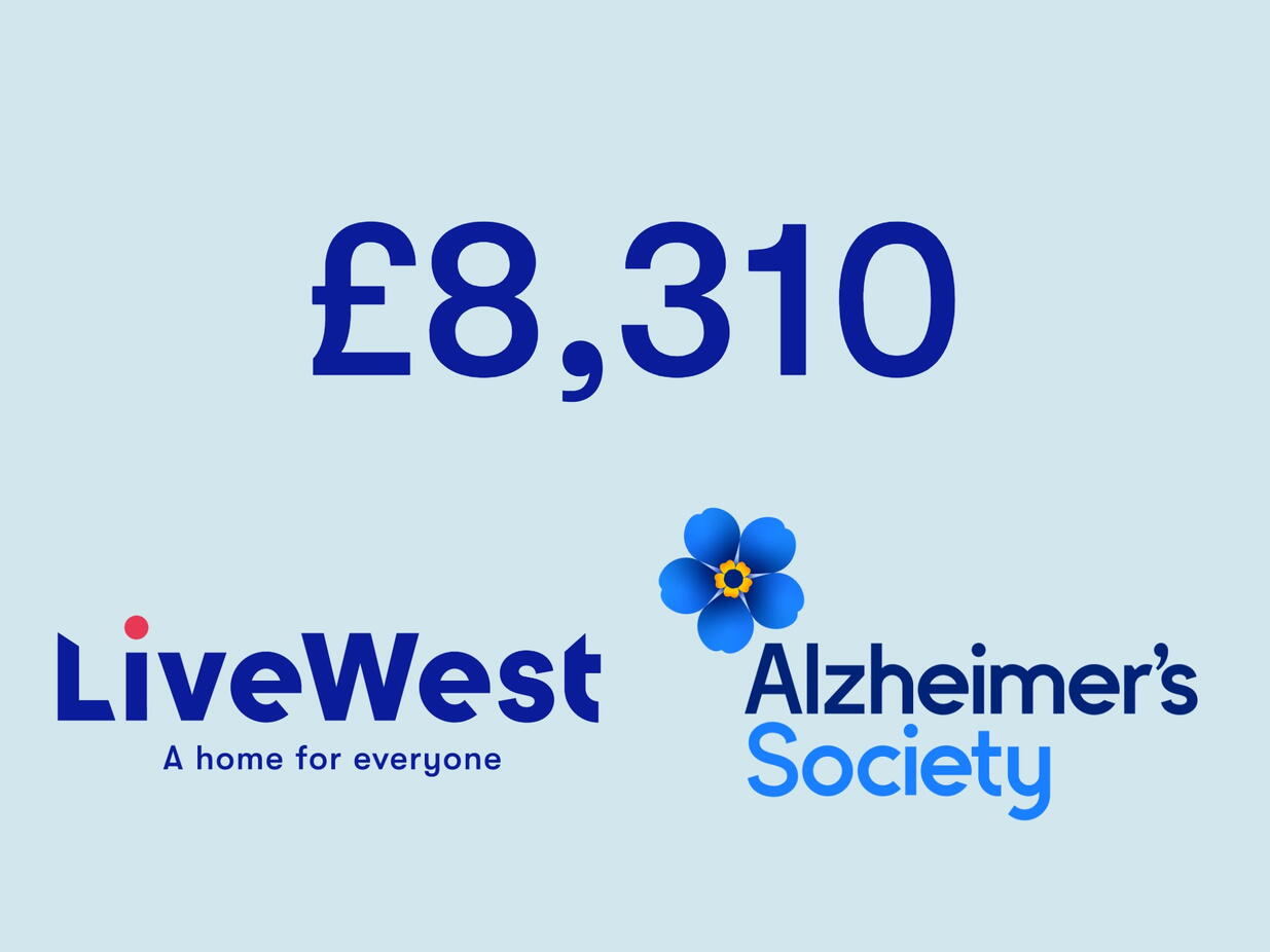 LiveWest has raised over £8,300 for Alzheimer’s Society.