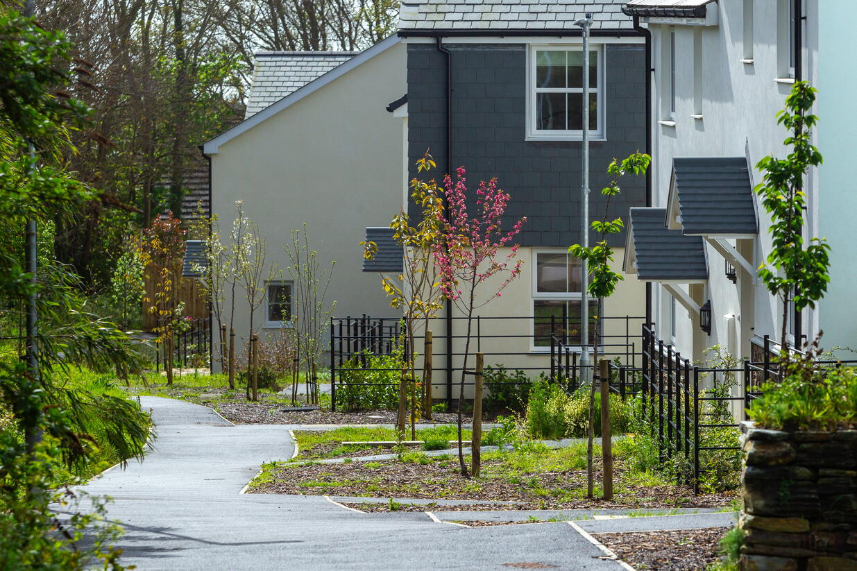 LiveWest homes at a 100% affordable development in Gulval, Cornwall.