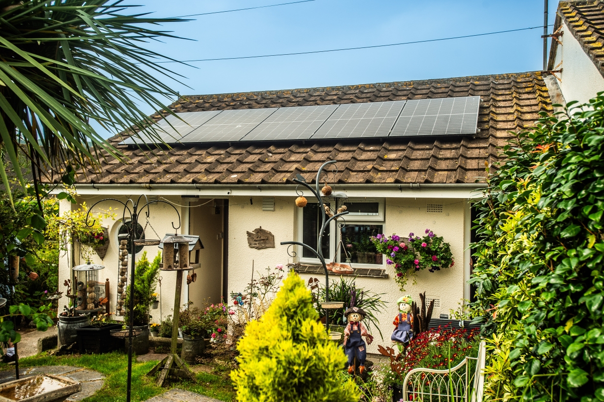 One of our homes that has been retrofitted with solar panels.