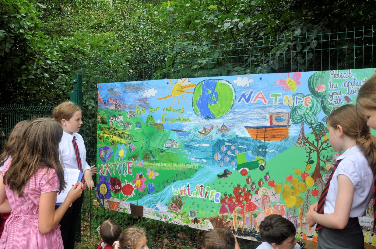 Art mural at Okehampton Primary School