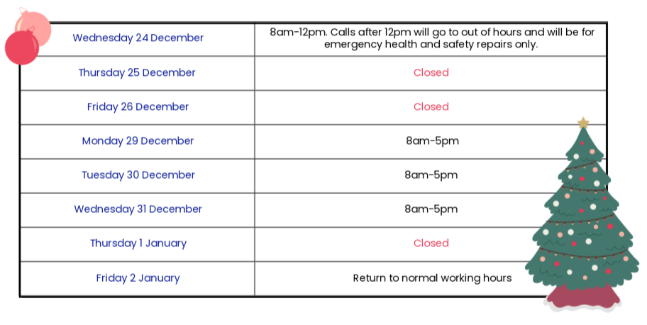 Festive Opening Hours