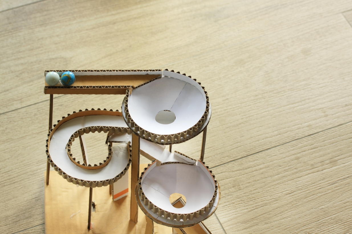 marble run made from cardboard