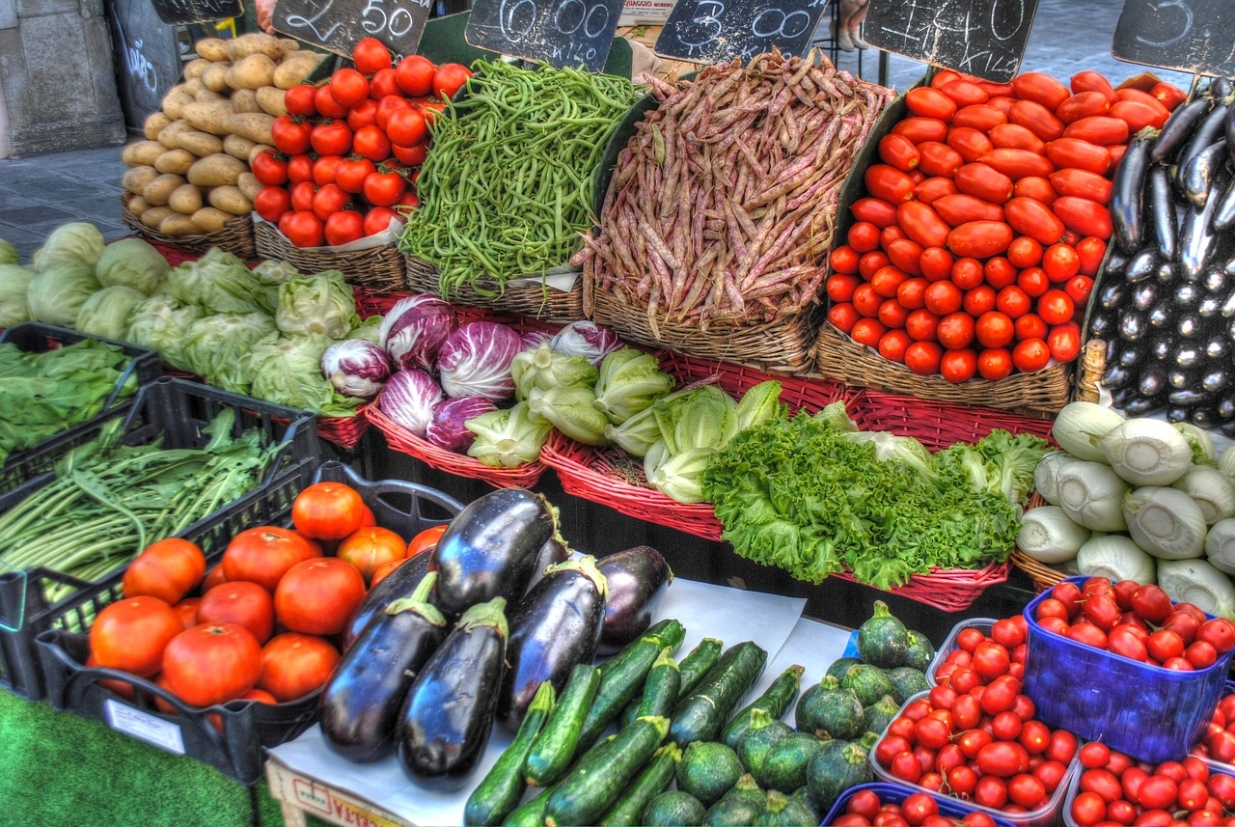 vegetables at a market