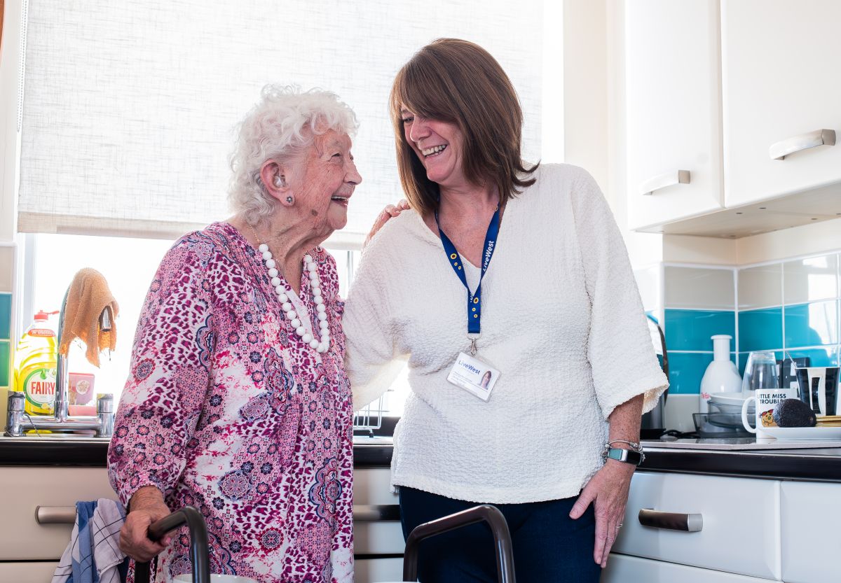 LiveWest colleague with Supported Housing resident