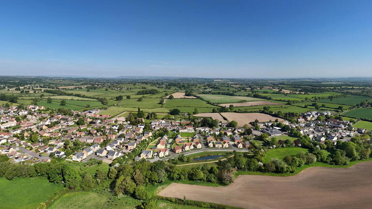 aerial image Neroche Meadows