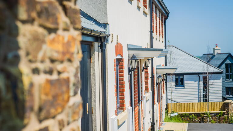 Close up of terraced homes
