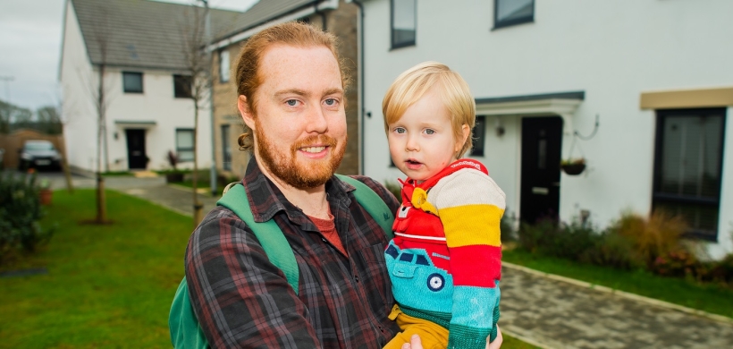 Paul Holding with his son