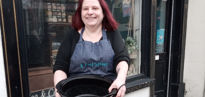 Rebecca Green with a slow cooker