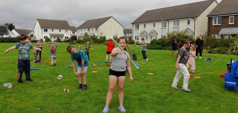 Children enjoying our circus workshop at our community event.