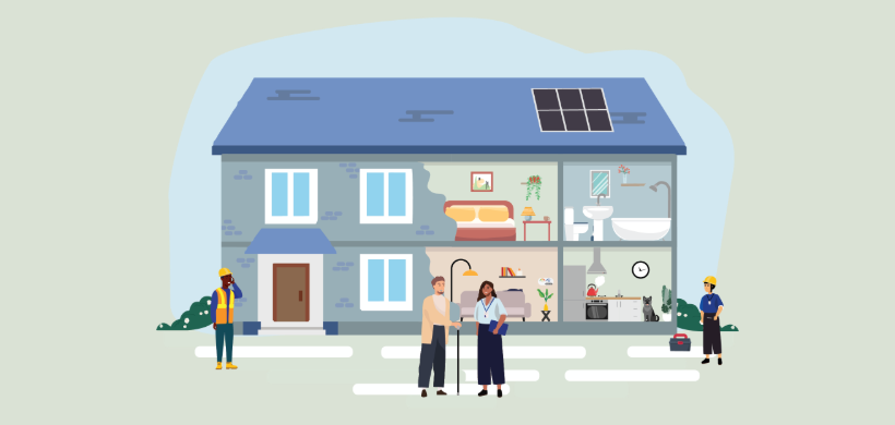 Illustration scene of customer's home