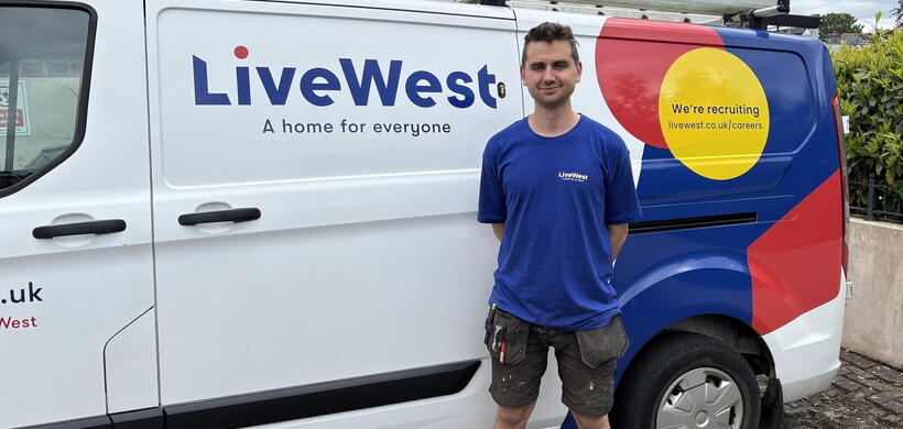 James stood in front of his LiveWest van.