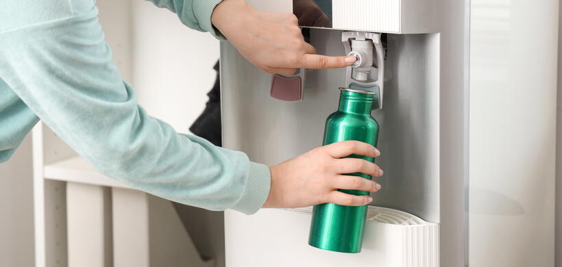 Filling up water bottle