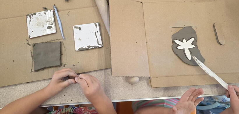 A creative activity taking place at Art Week.