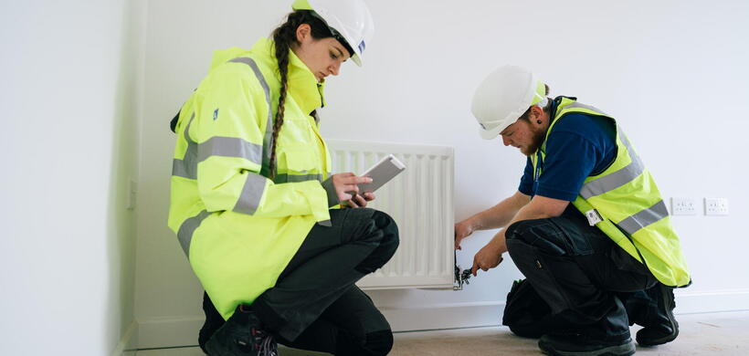 LiveWest colleagues doing a gas safety check