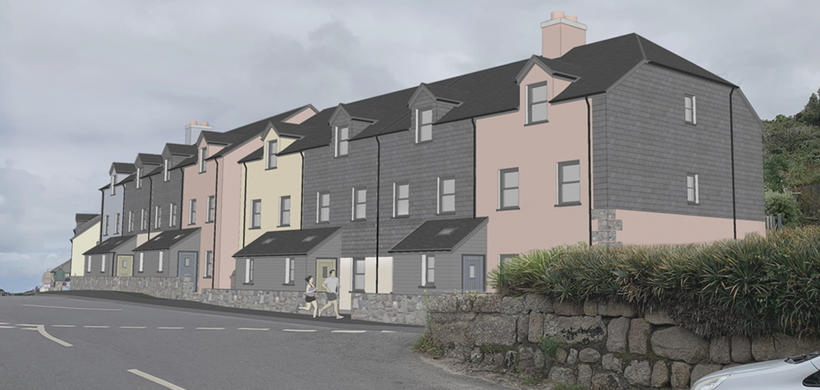 Proposed design of the front of LiveWest's affordable development on the Isles of Scilly.