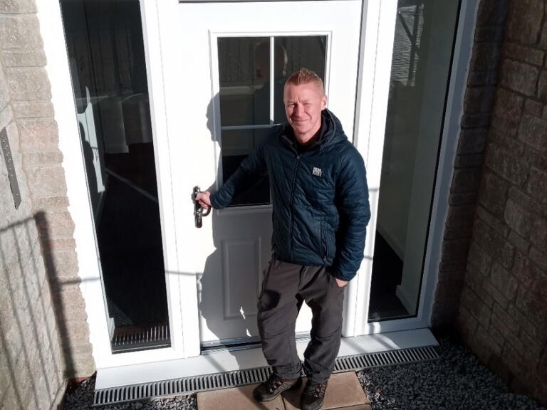 Micheal in his new LiveWest flat