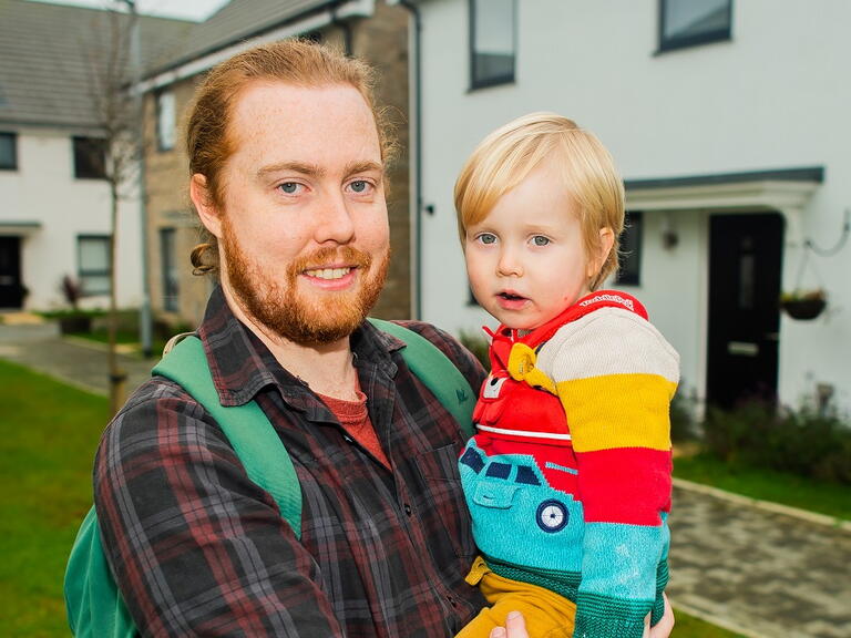 Paul Holding with his son