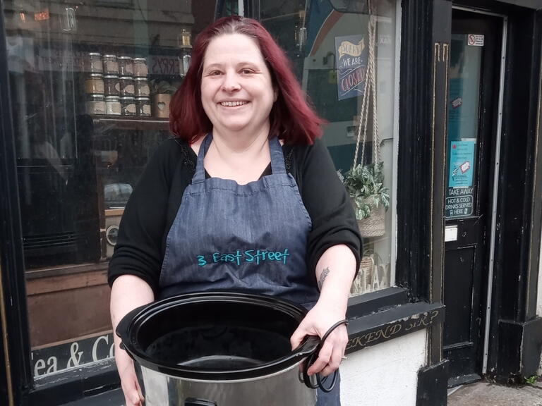 Rebecca Green with a slow cooker