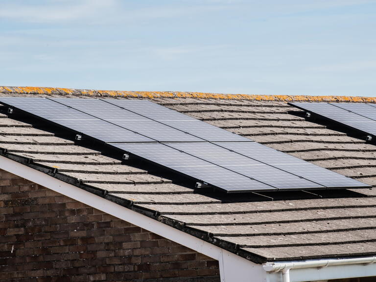 Solar panels on roof