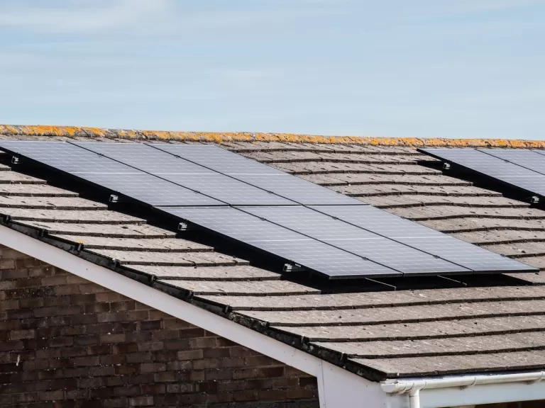 Solar panels on roof