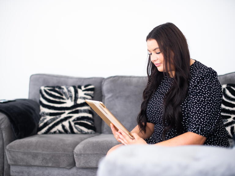 LiveWest customer using a tablet. 