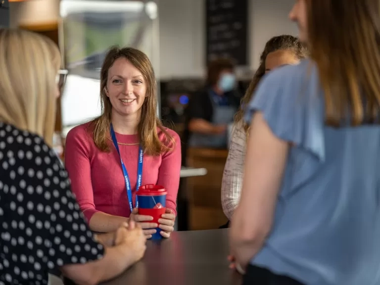 LiveWest colleague with a reusable cup