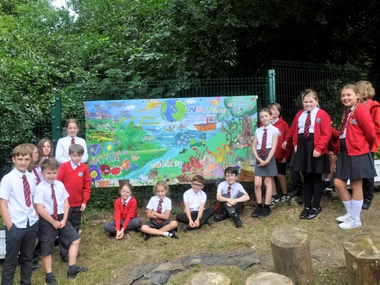 Art mural at Okehampton Primary School