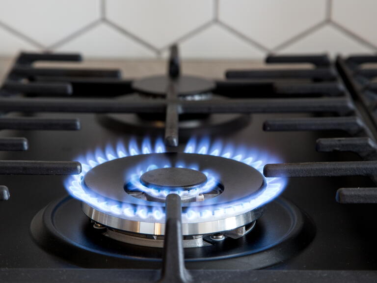 A gas hob. 