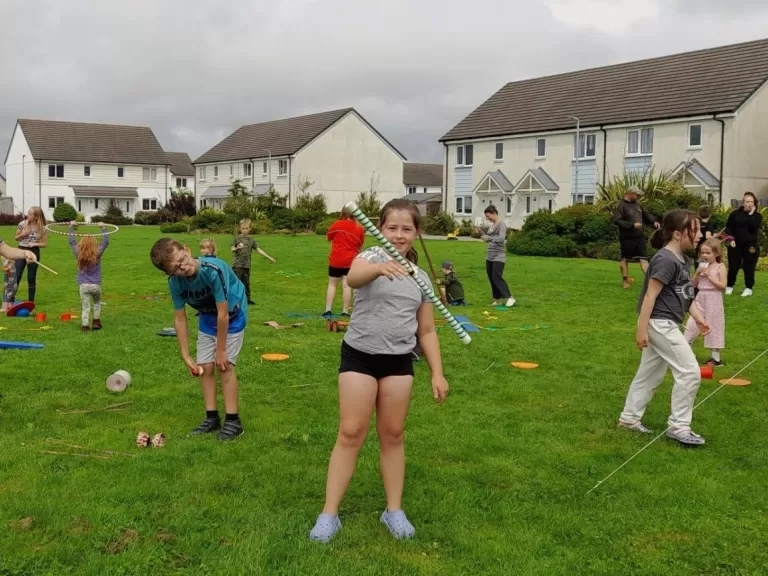 Children enjoying our circus workshop at our community event.
