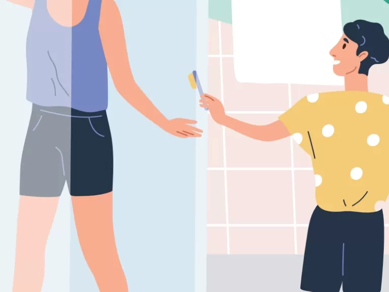 cleaning bathroom