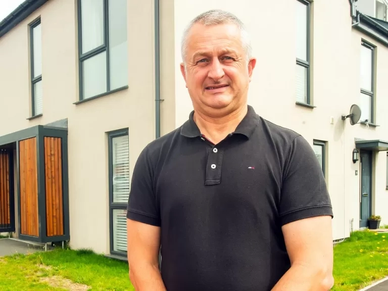 Mark Lamble in his home at our development in Kingsbridge.