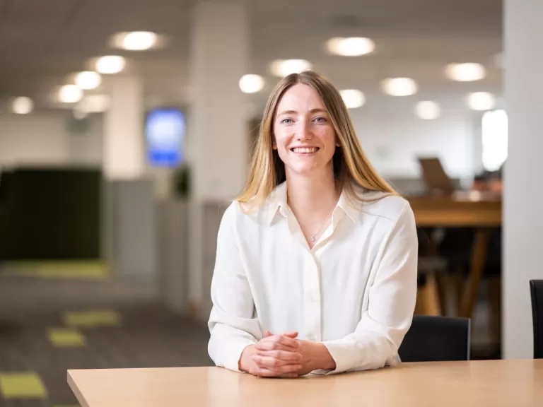 Anna Waters in the office