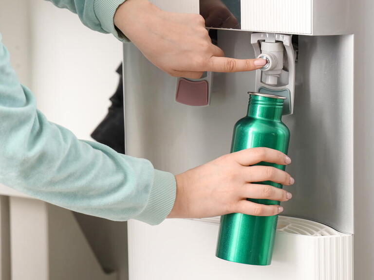 Filling up water bottle