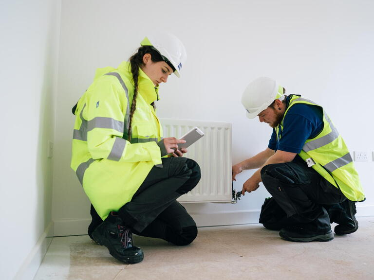LiveWest colleagues doing a gas safety check