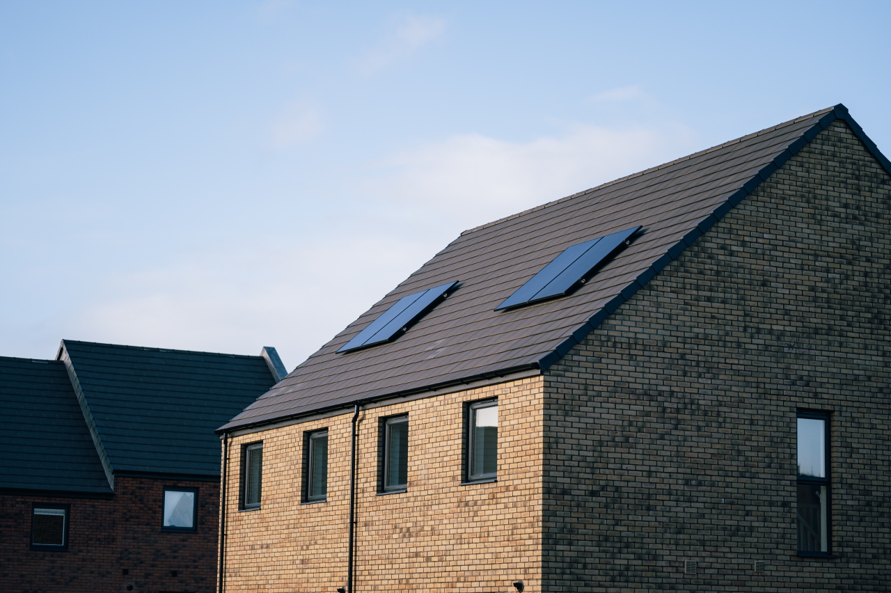 Solar panels on a home. 