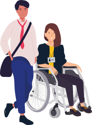customer in wheelchair