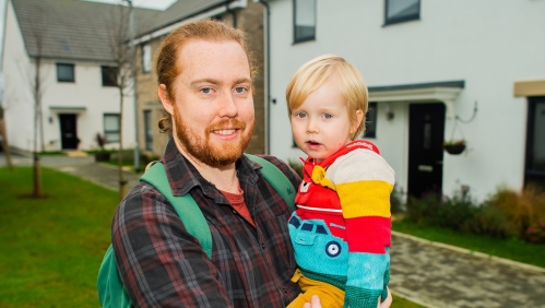 Paul Holding with his son