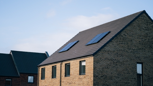 Solar panels on a home. 