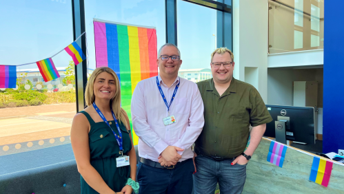 LiveWest colleagues with Pride flags