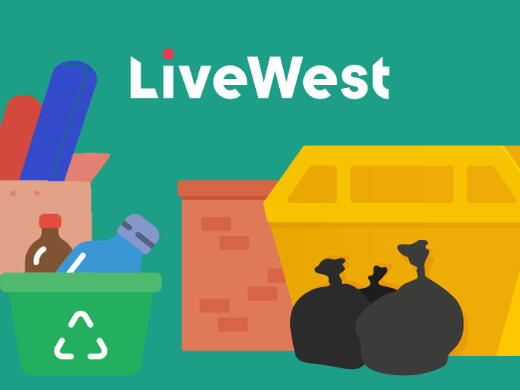 Illustration showing different waste items